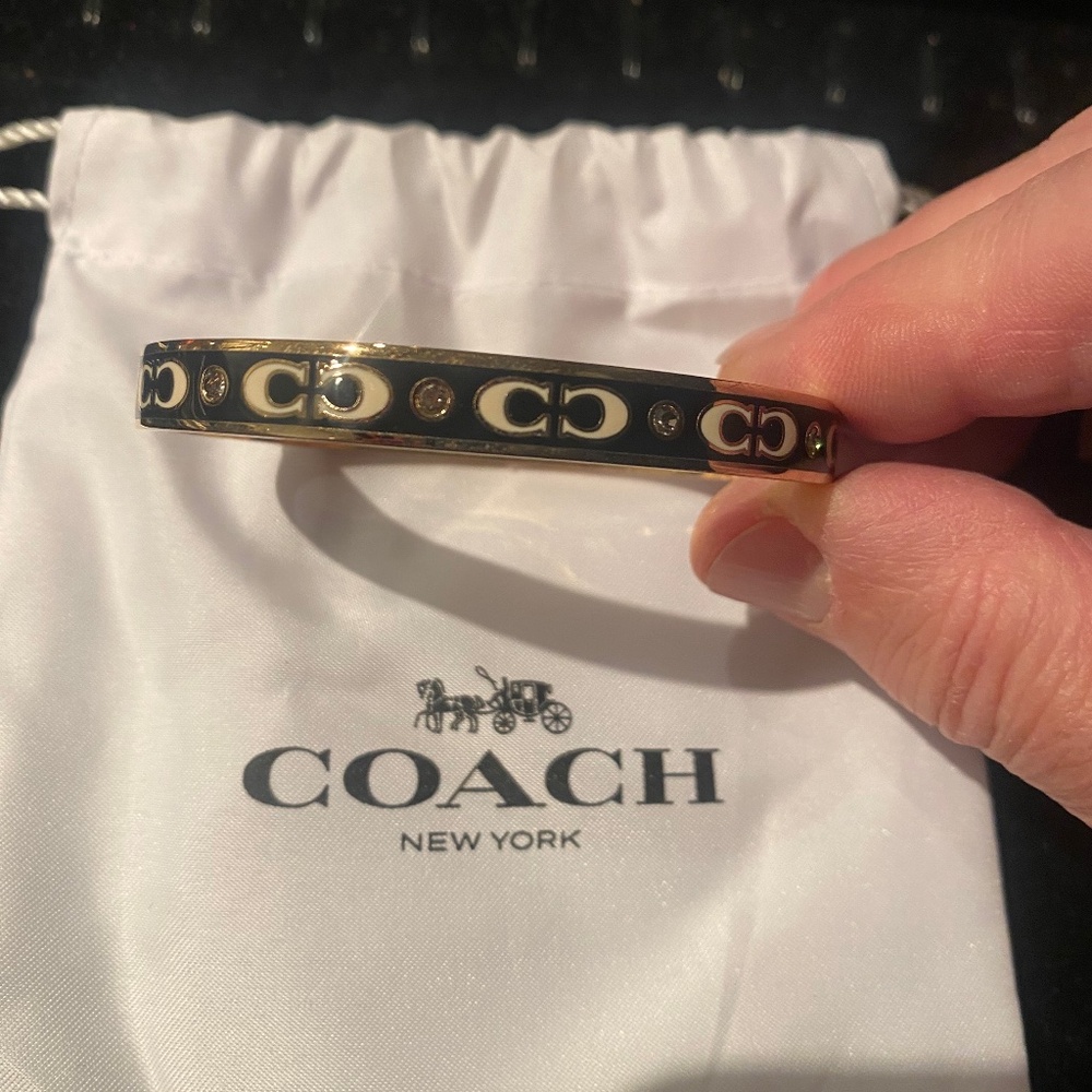 COACH black & white enamel bracelet
